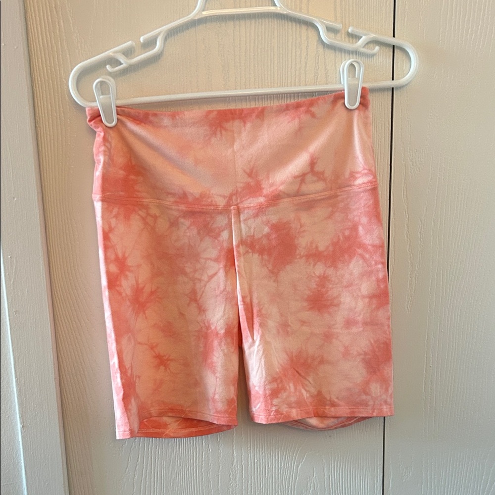 PINK Victoria's Secret Coral Tie-Dye Bike Shorts